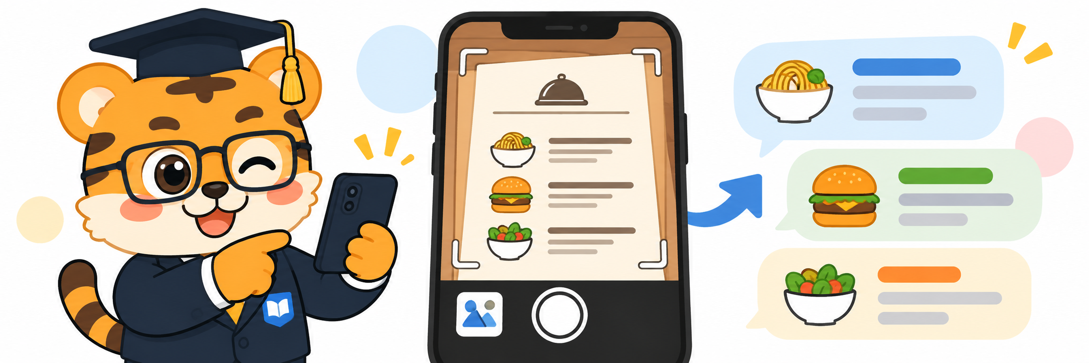 A phone camera translating text on a menu or sign