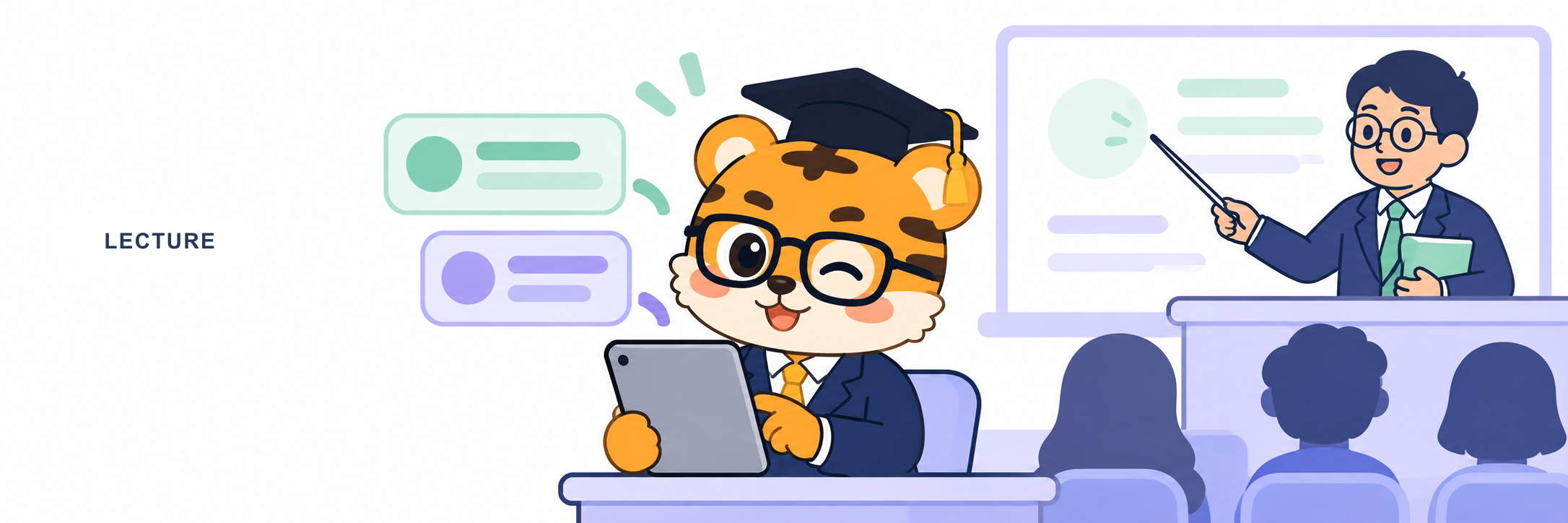 留学生在课堂上跟随双语字幕听讲