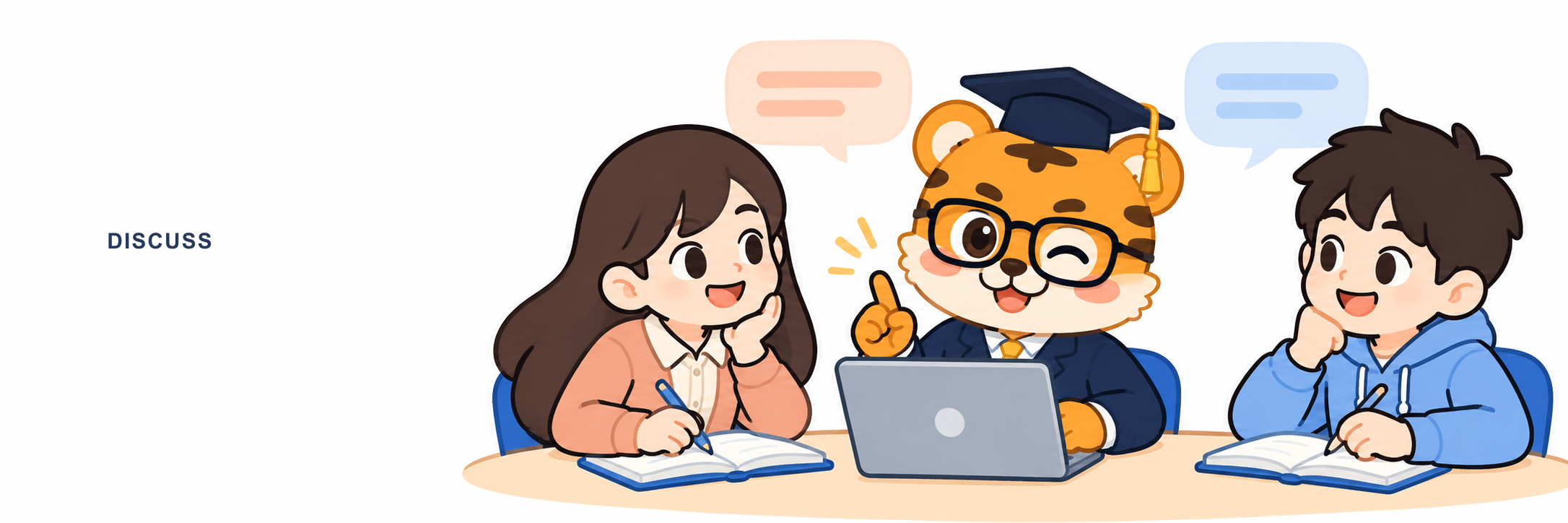 学生在小组讨论中查看原文与译文