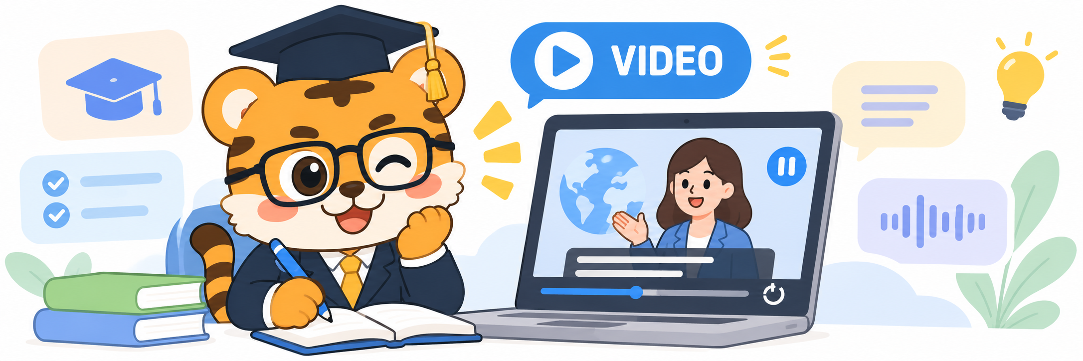 English video playback with translated captions