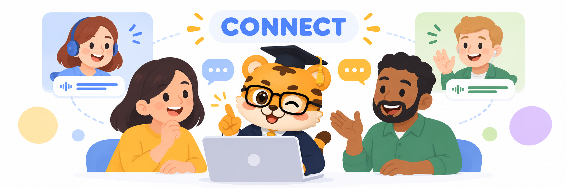 A small team following a bilingual meeting